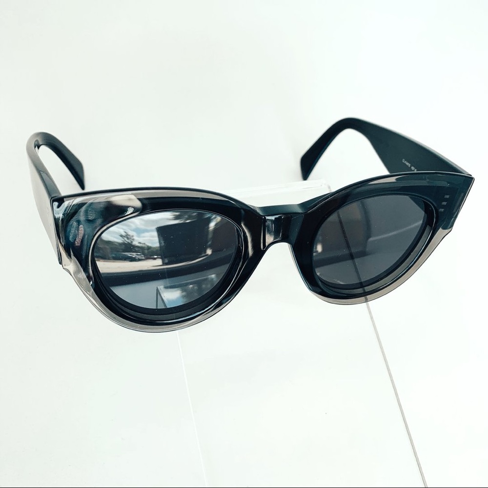 Celine black frame grey lens cateye sunglasses